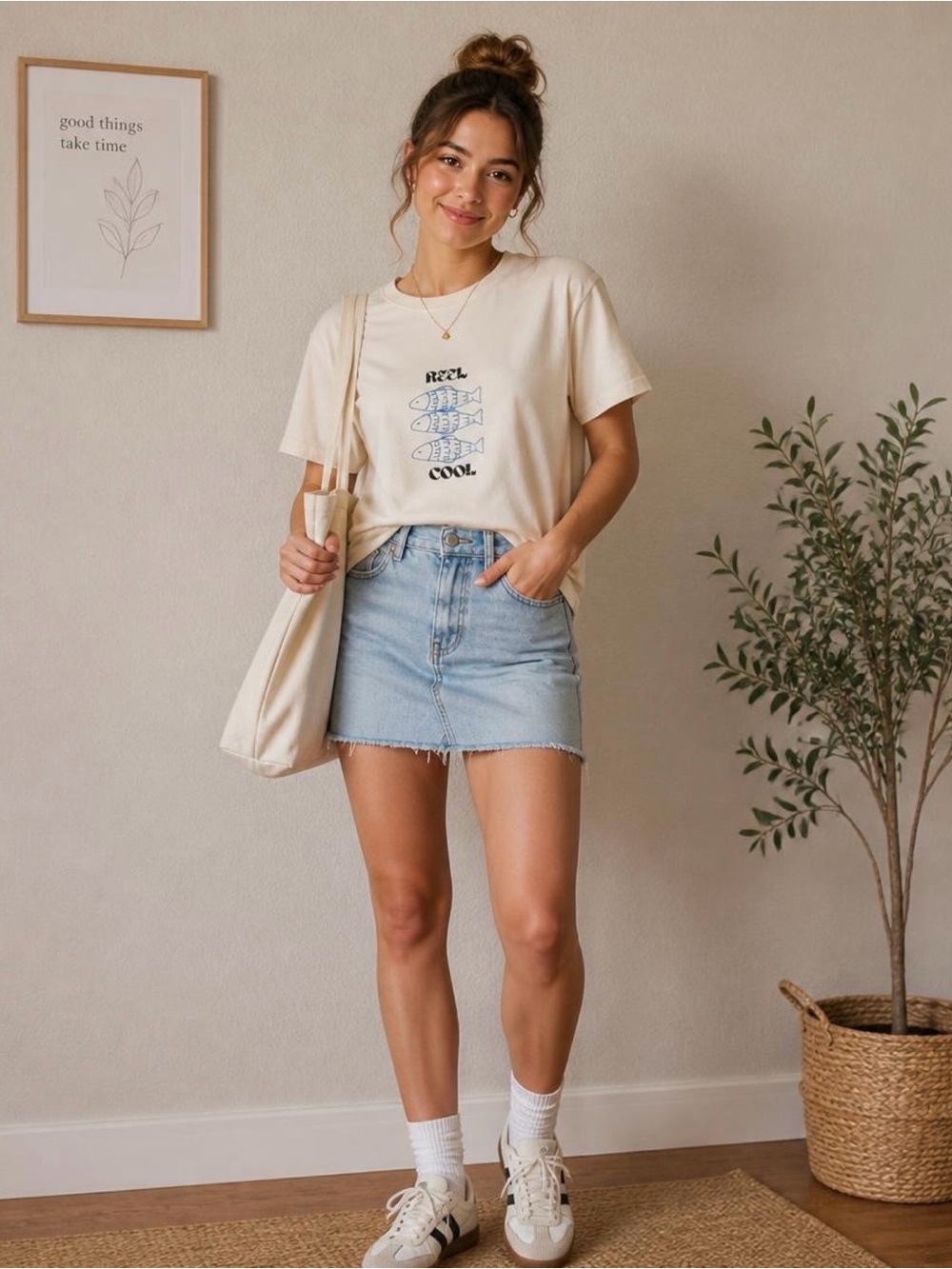 Reel Cool Graphic Tee - Cream
